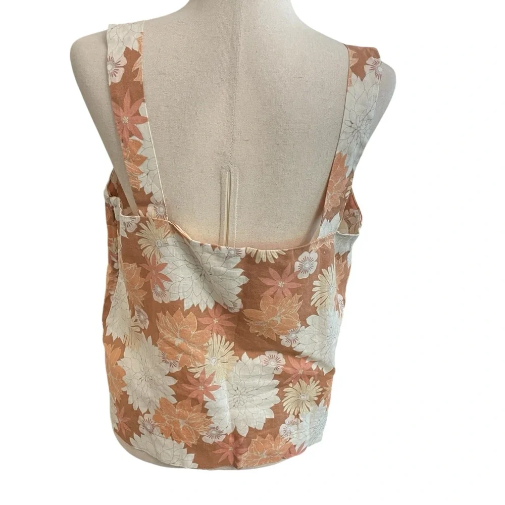 Faherty Summer Sands Linen Tank in WARM JICARO ISLAND